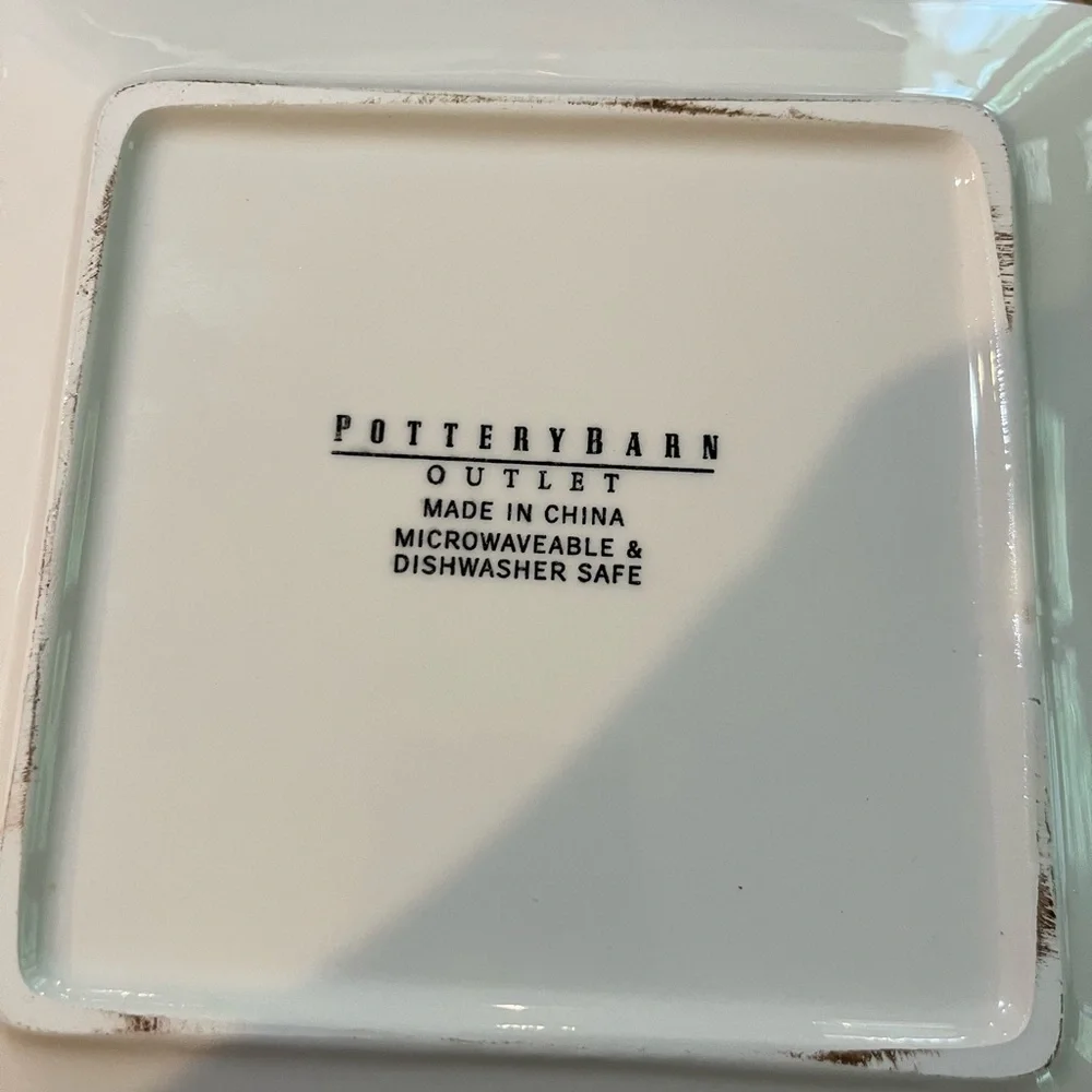 Pottery Barn small plates with martini motifs.